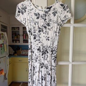 Black and white floral dress